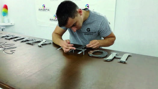 Colocado de letras en detalle