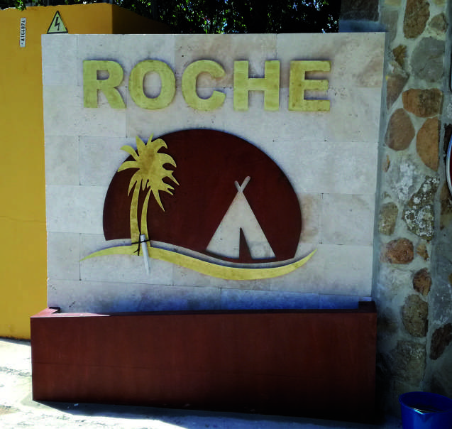 Rótulo Camping de Roche